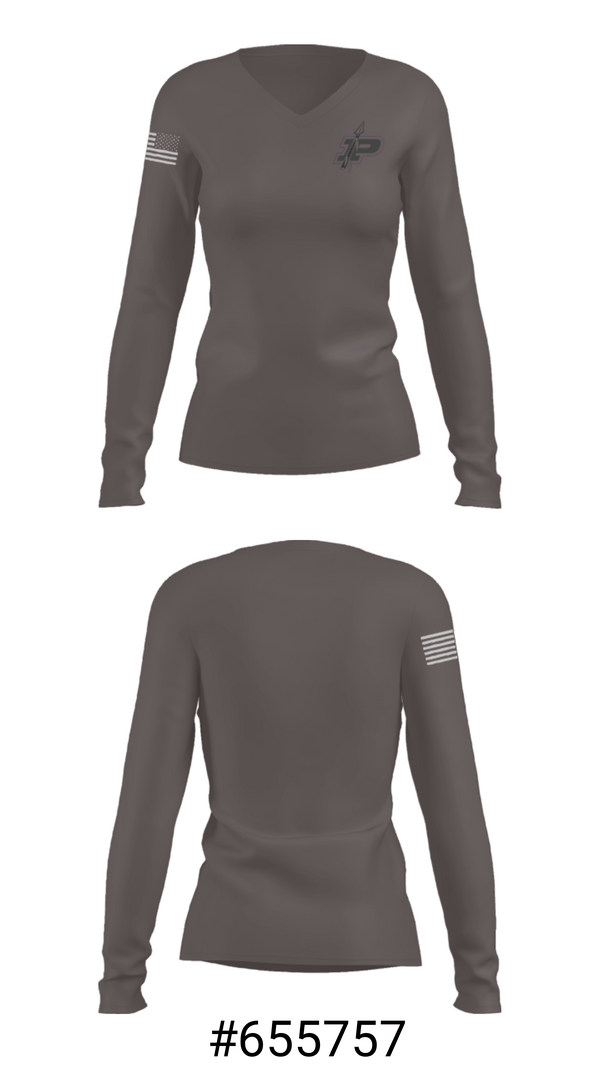Women's Long Sleeve Vneck Shirt, Pecatonica Indians, Men's Basketball, Teamtime, Team time, sublimation, custom sports apparel, team uniforms, spirit wear, spiritwear, sports uniforms, custom shirts, team store, custom team store, fundraiser sports, apparel fundraiser