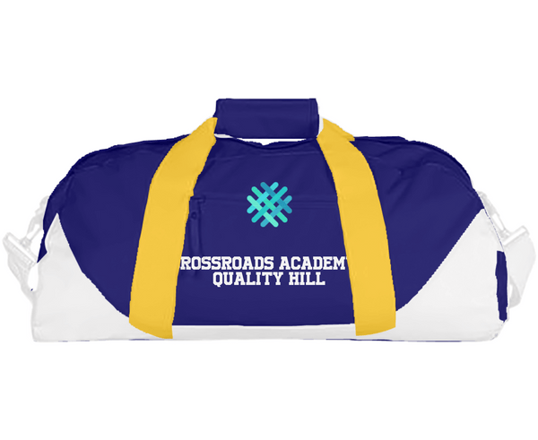 Duffle Bag, Crossroads Academy – Quality Hill, Spirit Store, Teamtime, Team time, sublimation, custom sports apparel, team uniforms, spirit wear, spiritwear, sports uniforms, custom shirts, team store, custom team store, fundraiser sports, apparel fundraiser