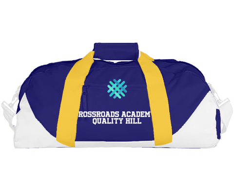 Duffle Bag, Crossroads Academy – Quality Hill, Spirit Store, Teamtime, Team time, sublimation, custom sports apparel, team uniforms, spirit wear, spiritwear, sports uniforms, custom shirts, team store, custom team store, fundraiser sports, apparel fundraiser