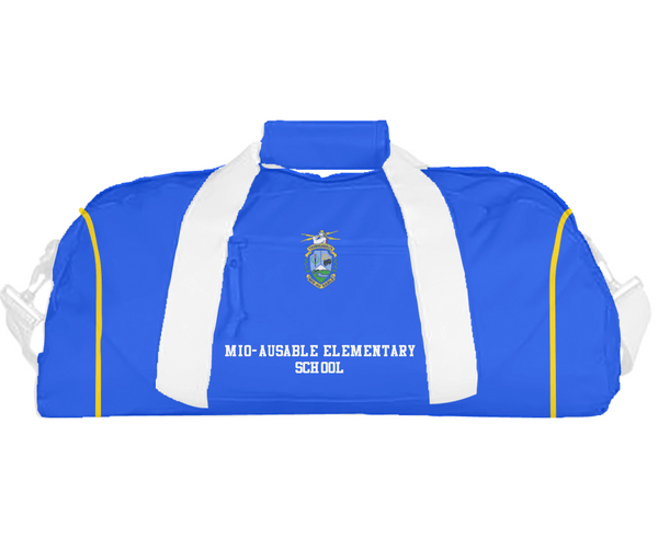 Duffle Bag, Mio-Ausable Elementary School, Spirit Store, Teamtime, Team time, sublimation, custom sports apparel, team uniforms, spirit wear, spiritwear, sports uniforms, custom shirts, team store, custom team store, fundraiser sports, apparel fundraiser