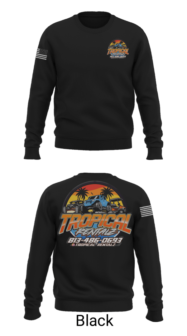 Crew Neck Sweatshirt, Tropical Rentalz, , Teamtime, Team time, sublimation, custom sports apparel, team uniforms, spirit wear, spiritwear, sports uniforms, custom shirts, team store, custom team store, fundraiser sports, apparel fundraiser