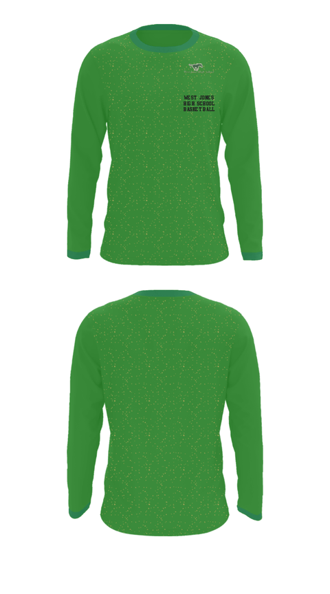 Long Sleeve Performance Shirt, West Jones High School Basketball, Women's Basketball, Teamtime, Team time, sublimation, custom sports apparel, team uniforms, spirit wear, spiritwear, sports uniforms, custom shirts, team store, custom team store, fundraiser sports, apparel fundraiser