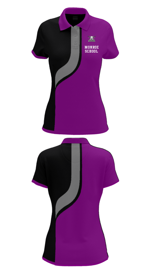 Women's Short Sleeve Performance Polo, Monroe School, Spirit Store, Teamtime, Team time, sublimation, custom sports apparel, team uniforms, spirit wear, spiritwear, sports uniforms, custom shirts, team store, custom team store, fundraiser sports, apparel fundraiser