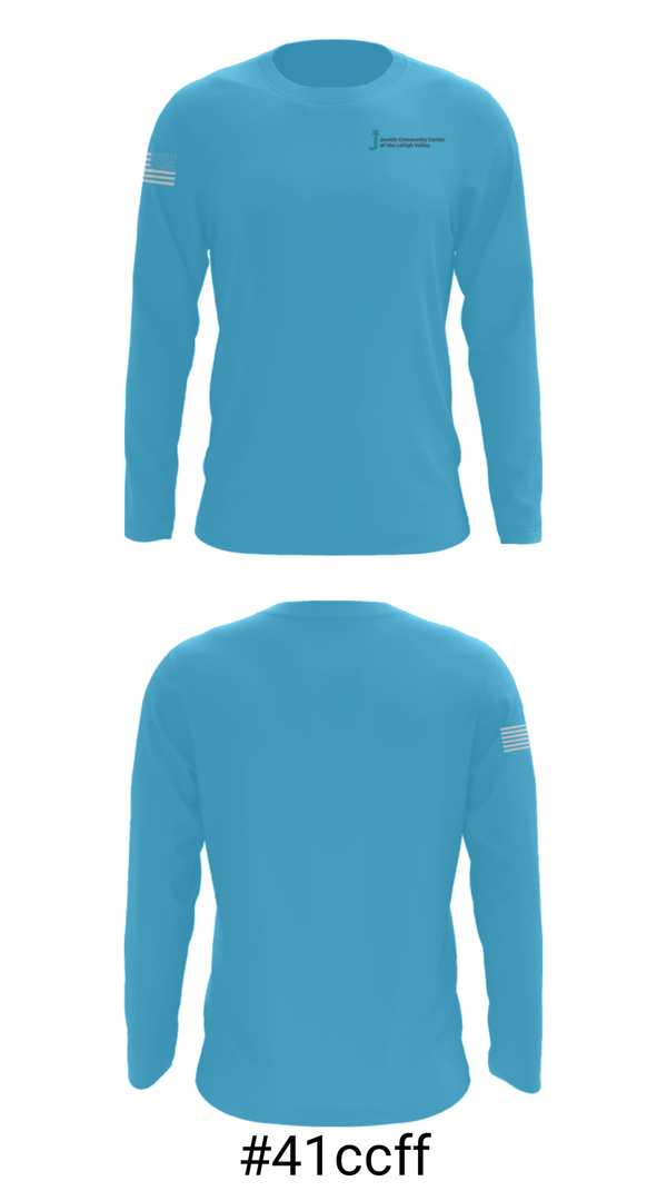 Long Sleeve Performance Shirt, Jewish Community Center of the Lehigh Valley, Spirit Store, Teamtime, Team time, sublimation, custom sports apparel, team uniforms, spirit wear, spiritwear, sports uniforms, custom shirts, team store, custom team store, fundraiser sports, apparel fundraiser