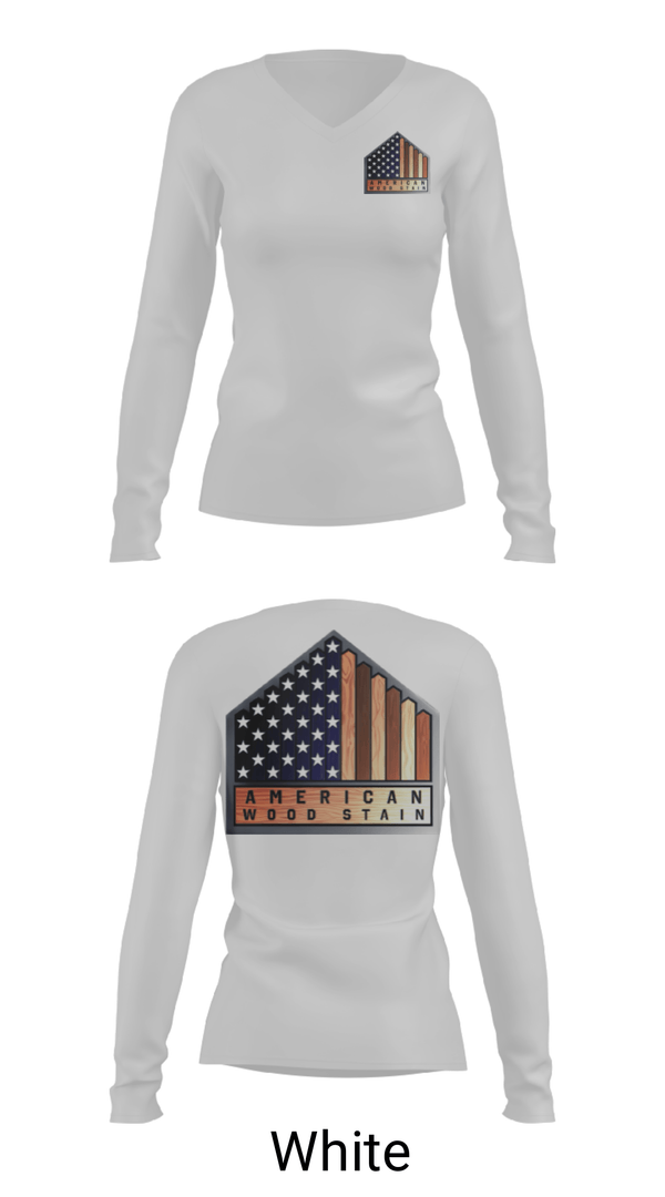 Women's Long Sleeve Vneck Shirt, American Wood StainAmerican Wood Stain, , Teamtime, Team time, sublimation, custom sports apparel, team uniforms, spirit wear, spiritwear, sports uniforms, custom shirts, team store, custom team store, fundraiser sports, apparel fundraiser