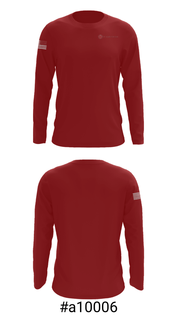 Long Sleeve Performance Shirt, St Mary's School, Spirit Store, Teamtime, Team time, sublimation, custom sports apparel, team uniforms, spirit wear, spiritwear, sports uniforms, custom shirts, team store, custom team store, fundraiser sports, apparel fundraiser
