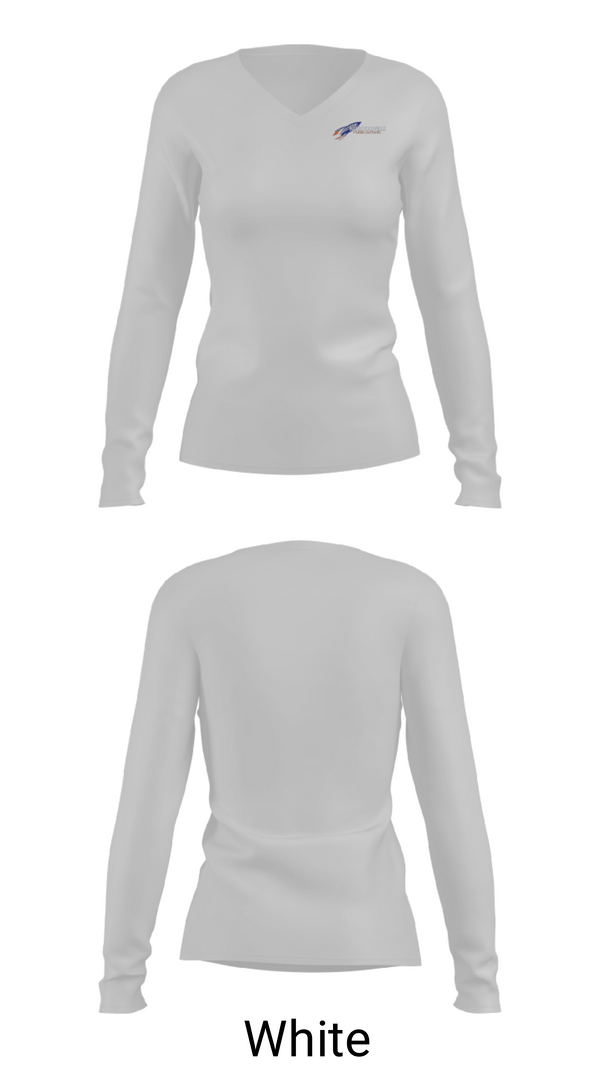 Women's Long Sleeve Vneck Shirt, 54Th Street Academy, Spirit Store, Teamtime, Team time, sublimation, custom sports apparel, team uniforms, spirit wear, spiritwear, sports uniforms, custom shirts, team store, custom team store, fundraiser sports, apparel fundraiser