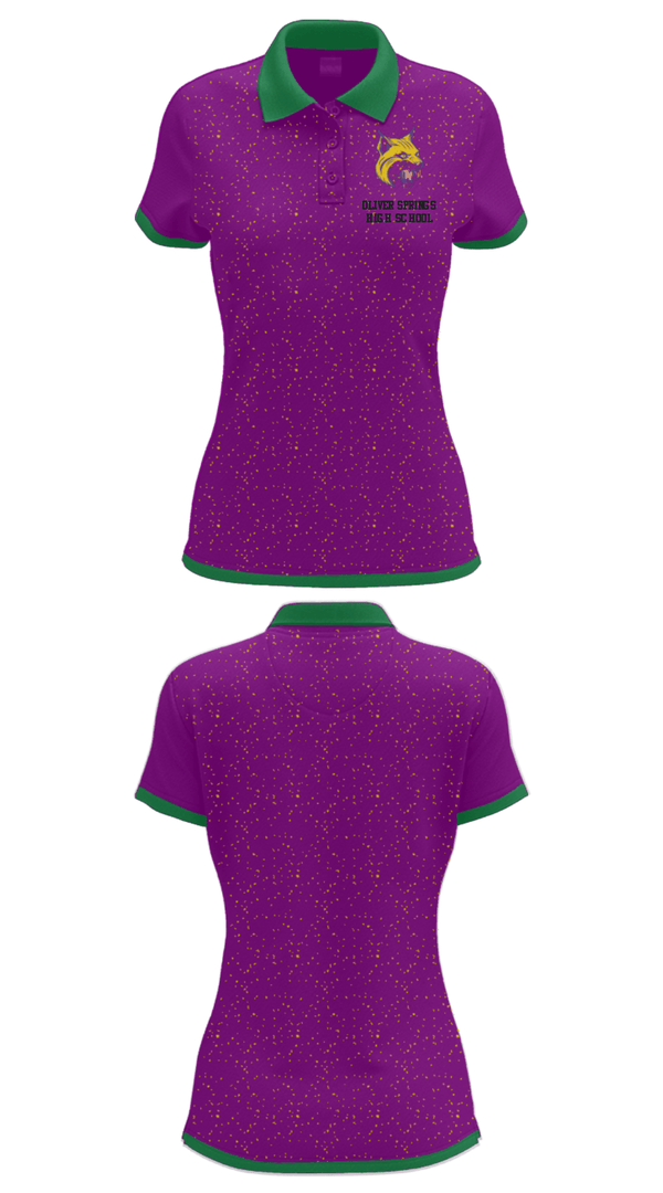 Women's Short Sleeve Performance Polo, Oliver Springs High School, Spirit Store, Teamtime, Team time, sublimation, custom sports apparel, team uniforms, spirit wear, spiritwear, sports uniforms, custom shirts, team store, custom team store, fundraiser sports, apparel fundraiser