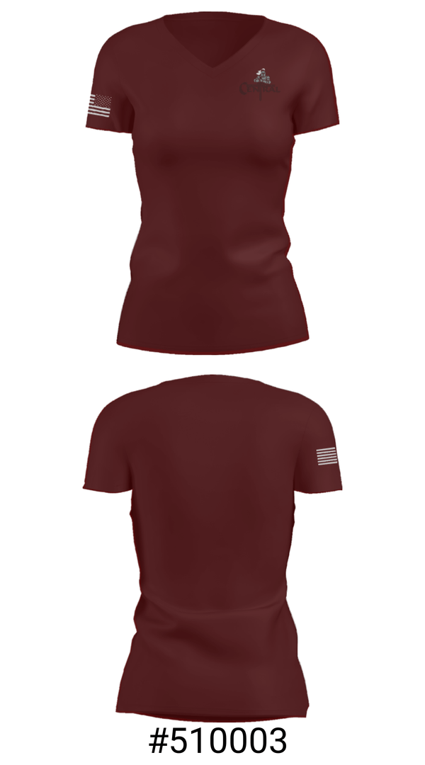 Women's Short Sleeve Vneck Shirt, Grand Forks Central High School Knights, Spirit Store, Teamtime, Team time, sublimation, custom sports apparel, team uniforms, spirit wear, spiritwear, sports uniforms, custom shirts, team store, custom team store, fundraiser sports, apparel fundraiser