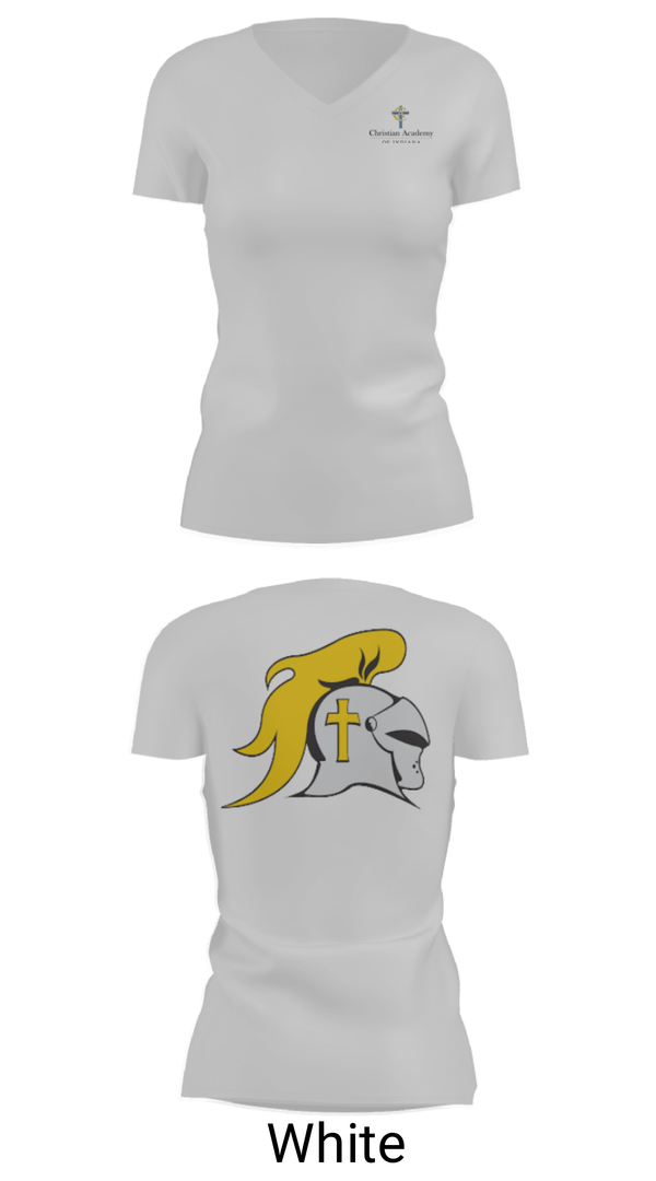 Women's Short Sleeve Vneck Shirt, Christian Academy of Indiana, Spirit Store, Teamtime, Team time, sublimation, custom sports apparel, team uniforms, spirit wear, spiritwear, sports uniforms, custom shirts, team store, custom team store, fundraiser sports, apparel fundraiser