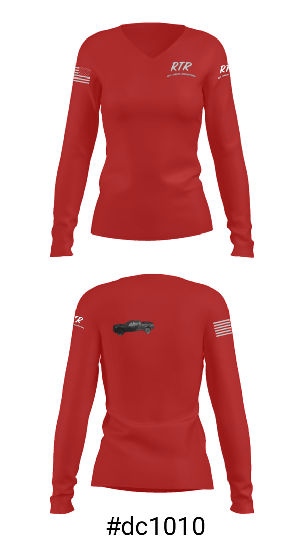 Women's Long Sleeve Vneck Shirt, Red Thread Renovations, , Teamtime, Team time, sublimation, custom sports apparel, team uniforms, spirit wear, spiritwear, sports uniforms, custom shirts, team store, custom team store, fundraiser sports, apparel fundraiser