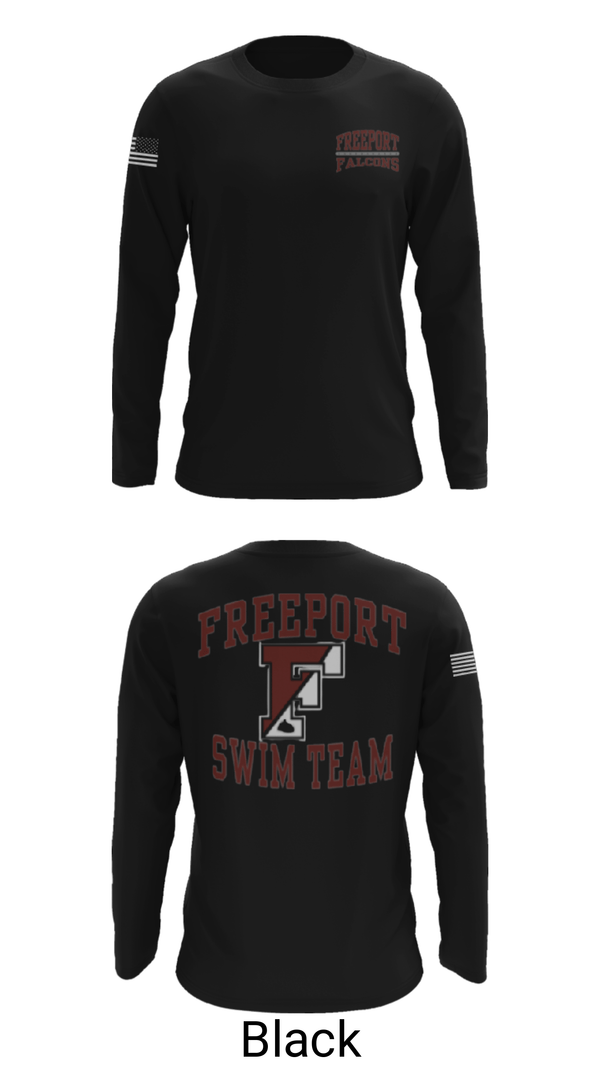 Long Sleeve Performance Shirt, Freeport High School, Swimming, Teamtime, Team time, sublimation, custom sports apparel, team uniforms, spirit wear, spiritwear, sports uniforms, custom shirts, team store, custom team store, fundraiser sports, apparel fundraiser