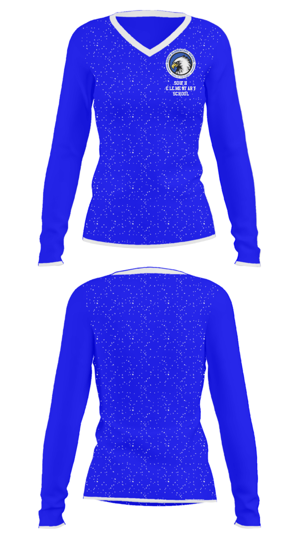 Women's Long Sleeve Vneck Shirt, South Elementary School, Spirit Store, Teamtime, Team time, sublimation, custom sports apparel, team uniforms, spirit wear, spiritwear, sports uniforms, custom shirts, team store, custom team store, fundraiser sports, apparel fundraiser