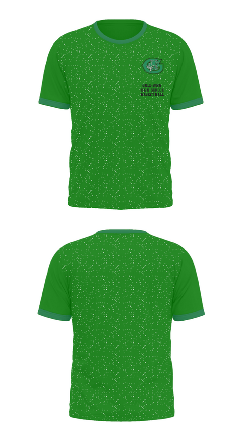 Short Sleeve Performance Shirt, Gold-Burg High School Basketball, Women's Basketball, Teamtime, Team time, sublimation, custom sports apparel, team uniforms, spirit wear, spiritwear, sports uniforms, custom shirts, team store, custom team store, fundraiser sports, apparel fundraiser