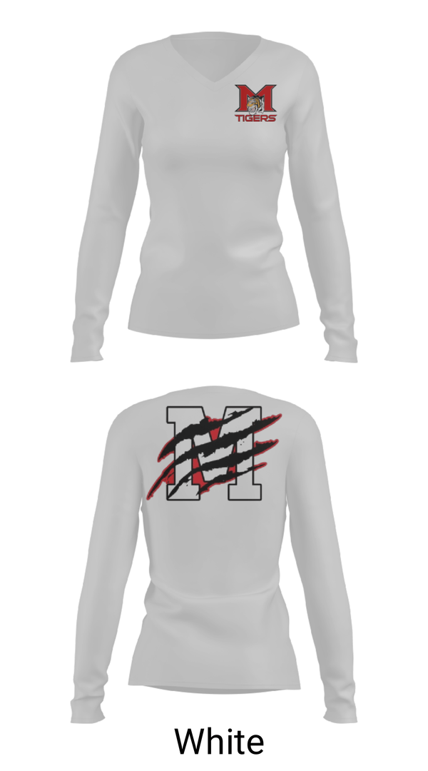Women's Long Sleeve Vneck Shirt, Mansfield High School Basketball, Men's Basketball, Teamtime, Team time, sublimation, custom sports apparel, team uniforms, spirit wear, spiritwear, sports uniforms, custom shirts, team store, custom team store, fundraiser sports, apparel fundraiser
