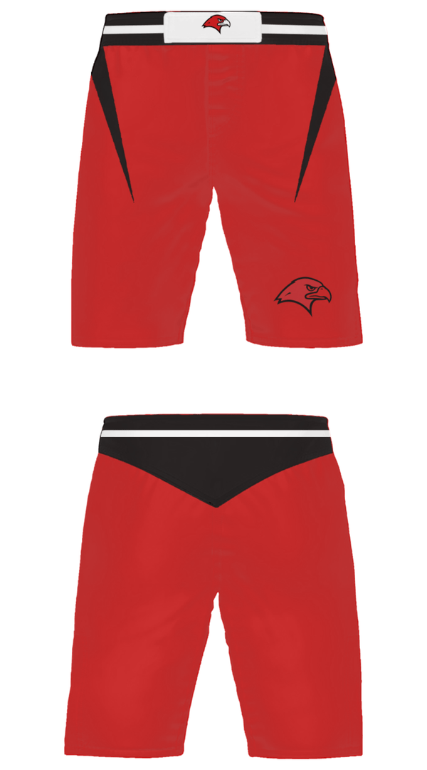 Fight Shorts, Saranac Youth Wrestling Club - Redhawks, Wrestling, Teamtime, Team time, sublimation, custom sports apparel, team uniforms, spirit wear, spiritwear, sports uniforms, custom shirts, team store, custom team store, fundraiser sports, apparel fundraiser