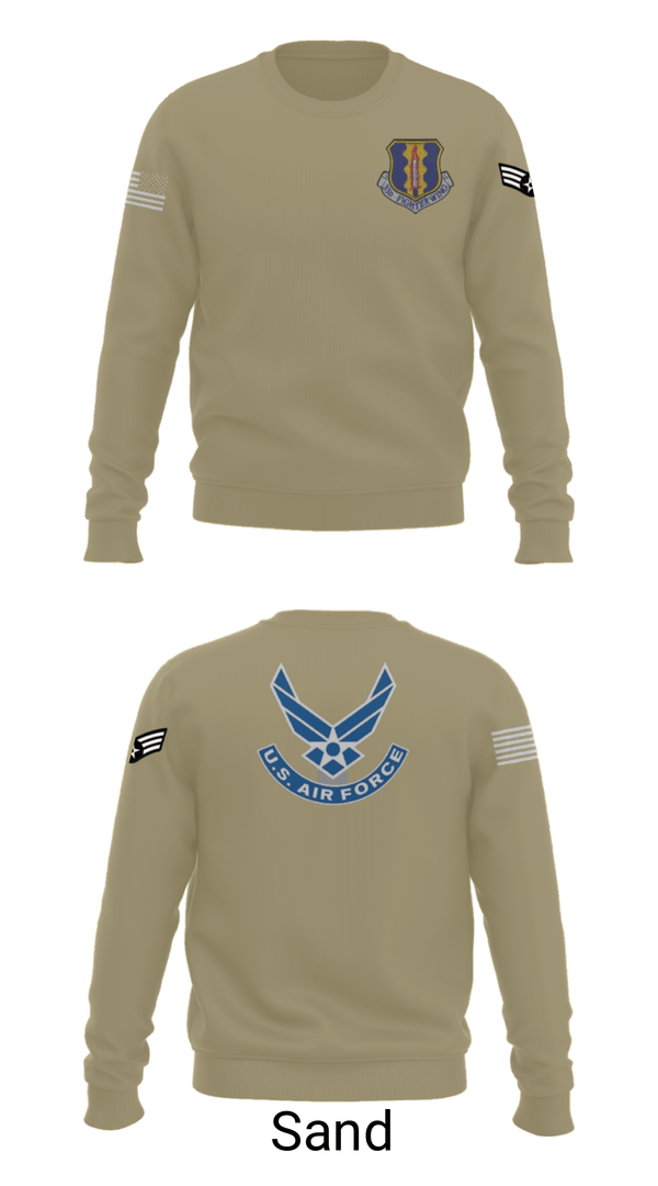 Crew Neck Sweatshirt, 33rd Tactical Fighter Wing, Air Force, Teamtime, Team time, sublimation, custom sports apparel, team uniforms, spirit wear, spiritwear, sports uniforms, custom shirts, team store, custom team store, fundraiser sports, apparel fundraiser