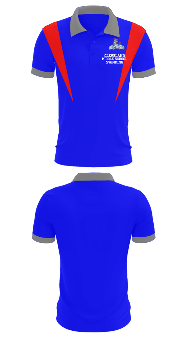 Short Sleeve Performance Polo, Cleveland Middle School Swimming, Swimming, Teamtime, Team time, sublimation, custom sports apparel, team uniforms, spirit wear, spiritwear, sports uniforms, custom shirts, team store, custom team store, fundraiser sports, apparel fundraiser