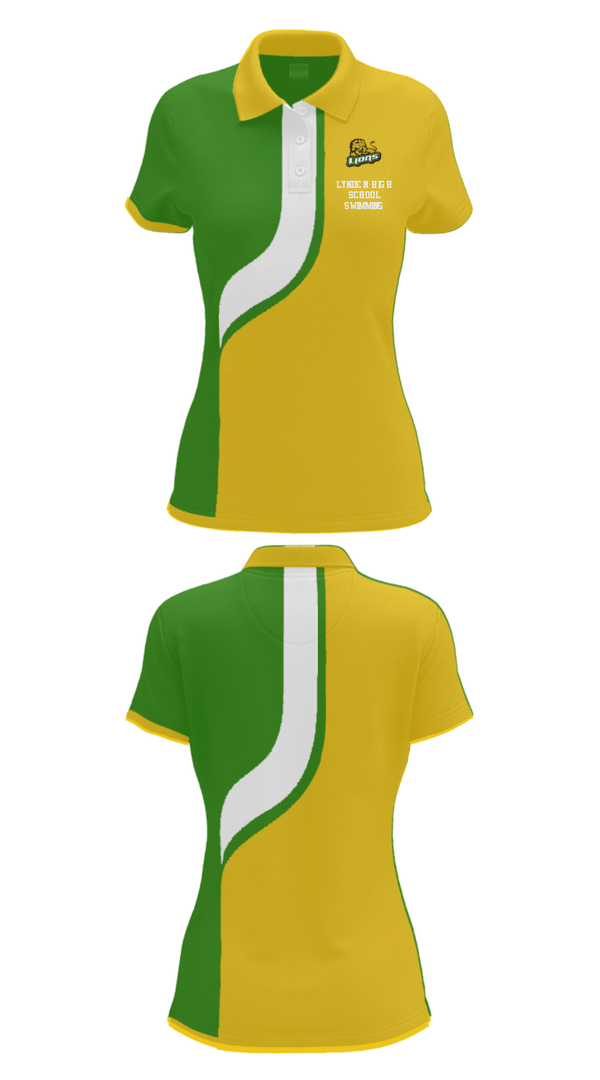 Women's Short Sleeve Performance Polo, Lynden High School Swimming, Swimming, Teamtime, Team time, sublimation, custom sports apparel, team uniforms, spirit wear, spiritwear, sports uniforms, custom shirts, team store, custom team store, fundraiser sports, apparel fundraiser