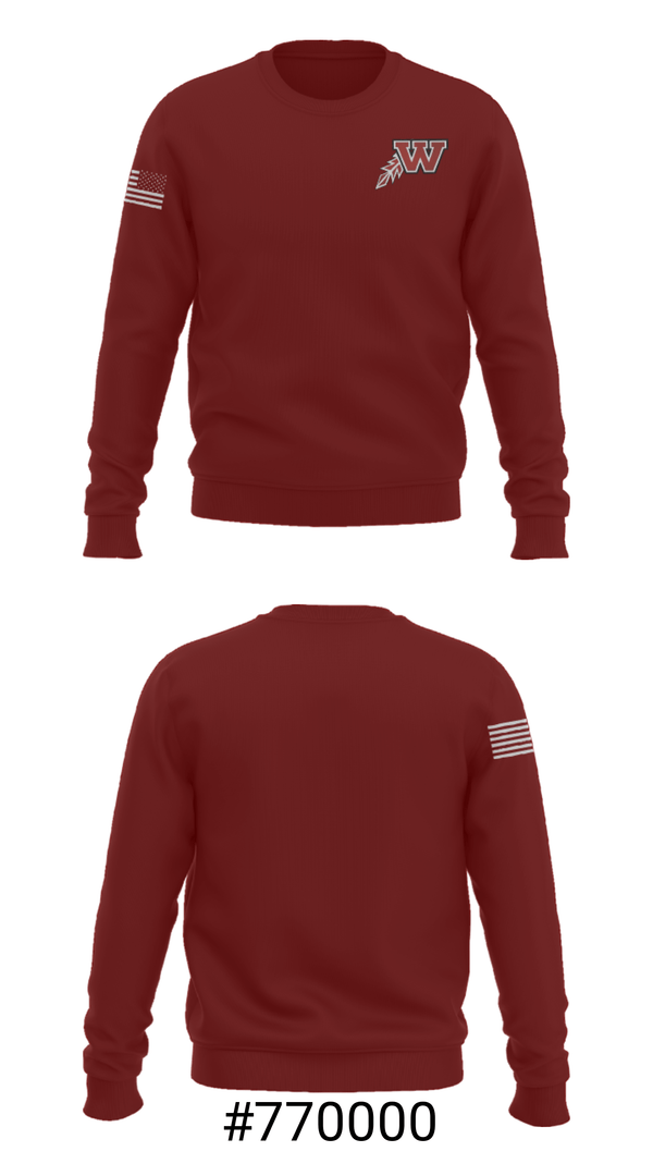 Crew Neck Sweatshirt, Waterloo West High School Basketball, Women's Basketball, Teamtime, Team time, sublimation, custom sports apparel, team uniforms, spirit wear, spiritwear, sports uniforms, custom shirts, team store, custom team store, fundraiser sports, apparel fundraiser