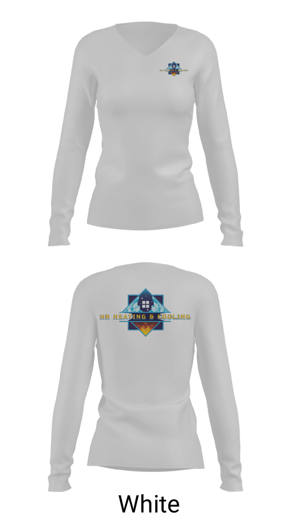 Women's Long Sleeve Vneck Shirt, HN Heating & Cooling, , Teamtime, Team time, sublimation, custom sports apparel, team uniforms, spirit wear, spiritwear, sports uniforms, custom shirts, team store, custom team store, fundraiser sports, apparel fundraiser