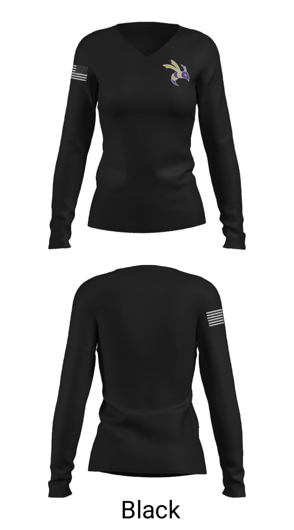 Women's Long Sleeve Vneck Shirt, Defiance College Wrestling, Wrestling, Teamtime, Team time, sublimation, custom sports apparel, team uniforms, spirit wear, spiritwear, sports uniforms, custom shirts, team store, custom team store, fundraiser sports, apparel fundraiser