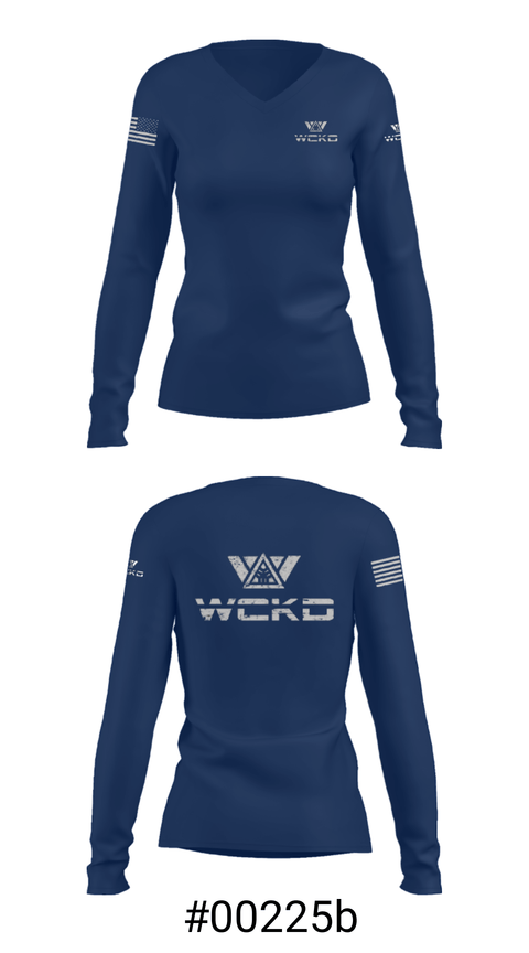 Women's Long Sleeve Vneck Shirt, PA WCKD Airsoft Organization, , Teamtime, Team time, sublimation, custom sports apparel, team uniforms, spirit wear, spiritwear, sports uniforms, custom shirts, team store, custom team store, fundraiser sports, apparel fundraiser
