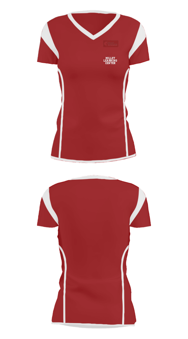 Women's Short Sleeve Vneck Shirt, Millet Learning Center, Spirit Store, Teamtime, Team time, sublimation, custom sports apparel, team uniforms, spirit wear, spiritwear, sports uniforms, custom shirts, team store, custom team store, fundraiser sports, apparel fundraiser