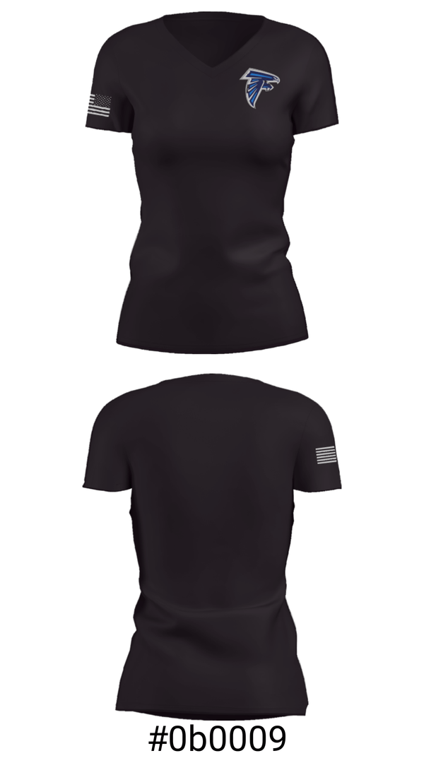Women's Short Sleeve Vneck Shirt, Freeman High School, Spirit Store, Teamtime, Team time, sublimation, custom sports apparel, team uniforms, spirit wear, spiritwear, sports uniforms, custom shirts, team store, custom team store, fundraiser sports, apparel fundraiser