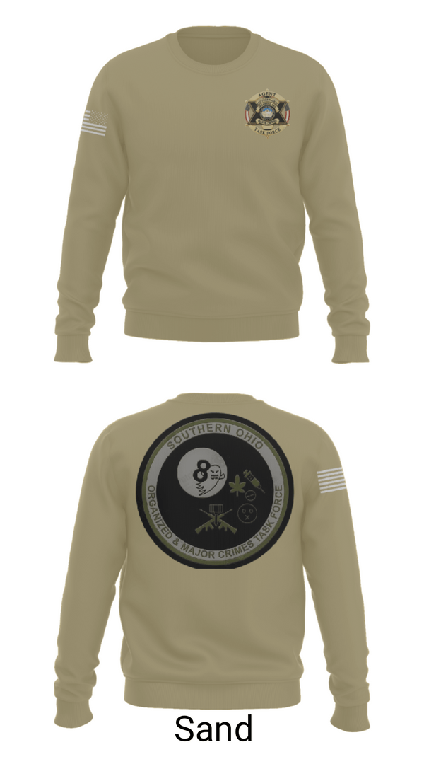 Crew Neck Sweatshirt, Southern Ohio Organized and Major Crimes Task Force, Police, Teamtime, Team time, sublimation, custom sports apparel, team uniforms, spirit wear, spiritwear, sports uniforms, custom shirts, team store, custom team store, fundraiser sports, apparel fundraiser