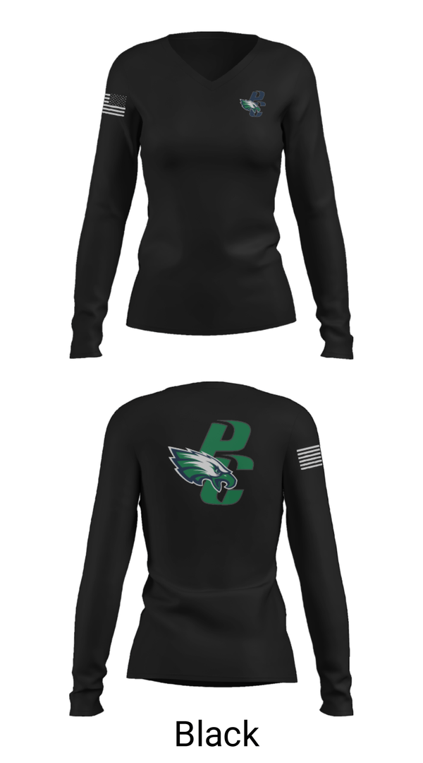 Women's Long Sleeve Vneck Shirt, Pine Creek High School Basketball, Women's Basketball, Teamtime, Team time, sublimation, custom sports apparel, team uniforms, spirit wear, spiritwear, sports uniforms, custom shirts, team store, custom team store, fundraiser sports, apparel fundraiser