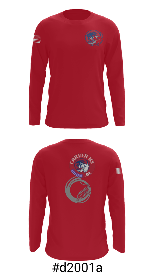 Long Sleeve Performance Shirt, Carver rams, Football, Teamtime, Team time, sublimation, custom sports apparel, team uniforms, spirit wear, spiritwear, sports uniforms, custom shirts, team store, custom team store, fundraiser sports, apparel fundraiser