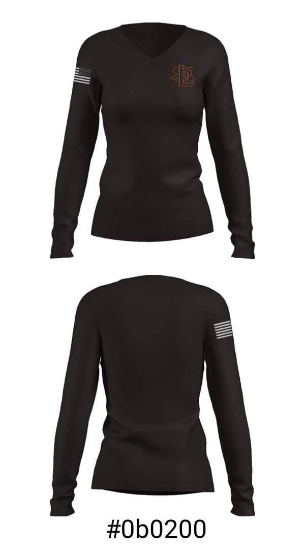 Women's Long Sleeve Vneck Shirt, SLP High School Gymnastics, Spirit Store, Teamtime, Team time, sublimation, custom sports apparel, team uniforms, spirit wear, spiritwear, sports uniforms, custom shirts, team store, custom team store, fundraiser sports, apparel fundraiser