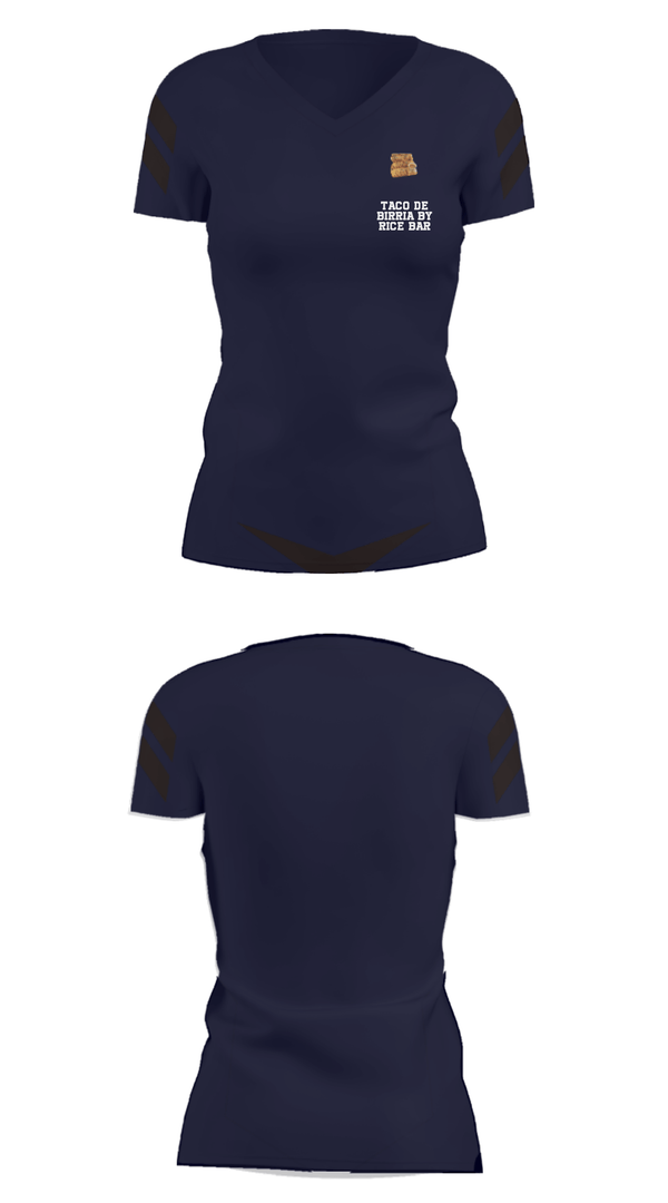Women's Short Sleeve Vneck Shirt, Taco de Birria by Rice Bar, , Teamtime, Team time, sublimation, custom sports apparel, team uniforms, spirit wear, spiritwear, sports uniforms, custom shirts, team store, custom team store, fundraiser sports, apparel fundraiser