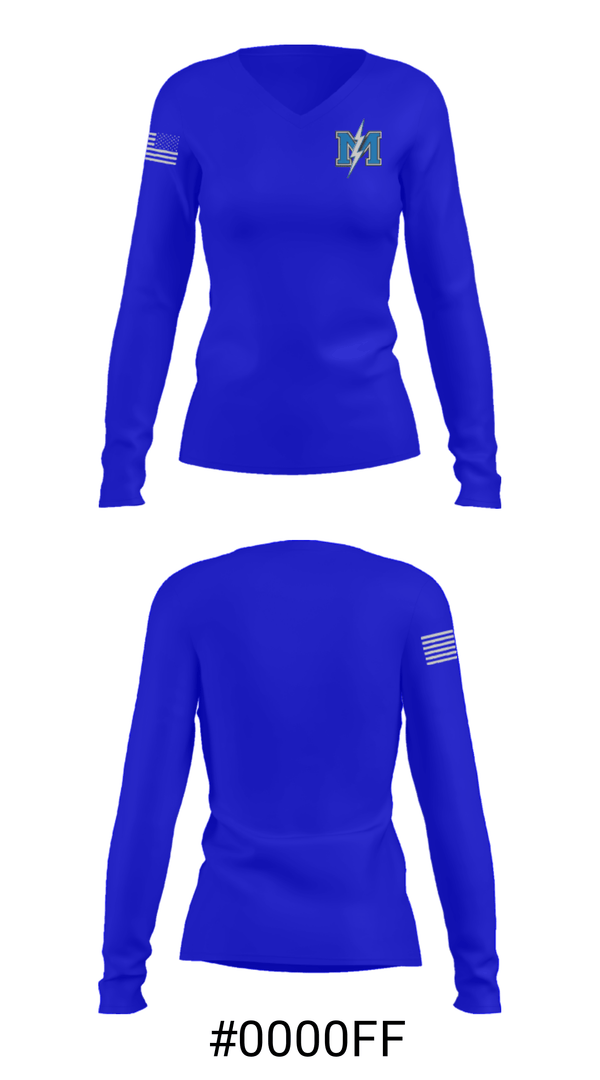 Women's Long Sleeve Vneck Shirt, Martinsville Senior High School Basketball, Women's Basketball, Teamtime, Team time, sublimation, custom sports apparel, team uniforms, spirit wear, spiritwear, sports uniforms, custom shirts, team store, custom team store, fundraiser sports, apparel fundraiser