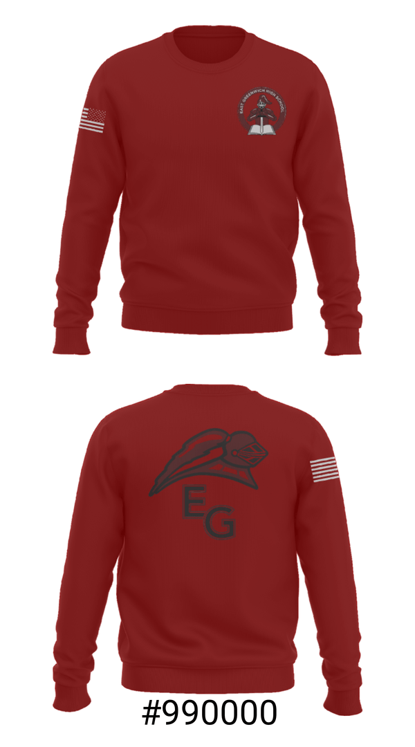Crew Neck Sweatshirt, East Greenwich High School Ice Hockey, Ice Hockey, Teamtime, Team time, sublimation, custom sports apparel, team uniforms, spirit wear, spiritwear, sports uniforms, custom shirts, team store, custom team store, fundraiser sports, apparel fundraiser