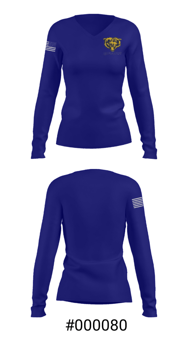 Women's Long Sleeve Vneck Shirt, Hertford County High School Basketball, Women's Basketball, Teamtime, Team time, sublimation, custom sports apparel, team uniforms, spirit wear, spiritwear, sports uniforms, custom shirts, team store, custom team store, fundraiser sports, apparel fundraiser