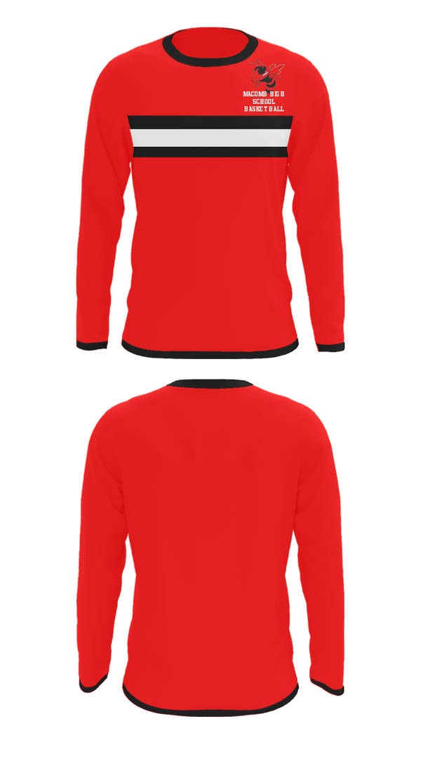 Long Sleeve Performance Shirt, Macomb High School Basketball, Men's Basketball, Teamtime, Team time, sublimation, custom sports apparel, team uniforms, spirit wear, spiritwear, sports uniforms, custom shirts, team store, custom team store, fundraiser sports, apparel fundraiser