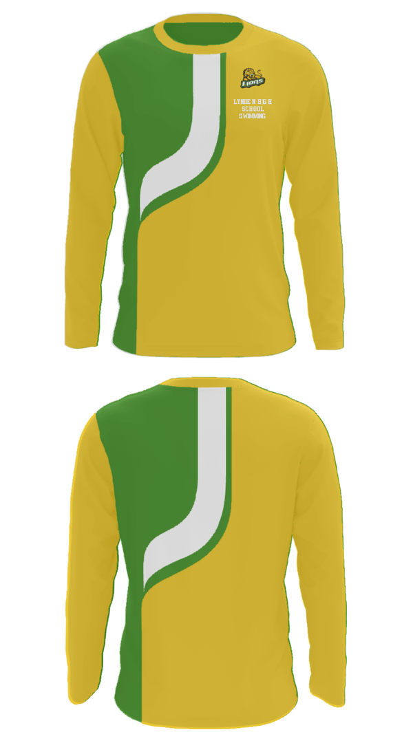 Long Sleeve Performance Shirt, Lynden High School Swimming, Swimming, Teamtime, Team time, sublimation, custom sports apparel, team uniforms, spirit wear, spiritwear, sports uniforms, custom shirts, team store, custom team store, fundraiser sports, apparel fundraiser