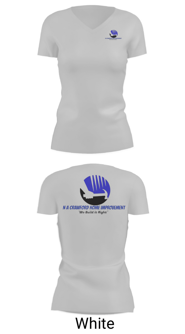 Women's Short Sleeve Vneck Shirt, NA Crawford Home Improvement, , Teamtime, Team time, sublimation, custom sports apparel, team uniforms, spirit wear, spiritwear, sports uniforms, custom shirts, team store, custom team store, fundraiser sports, apparel fundraiser