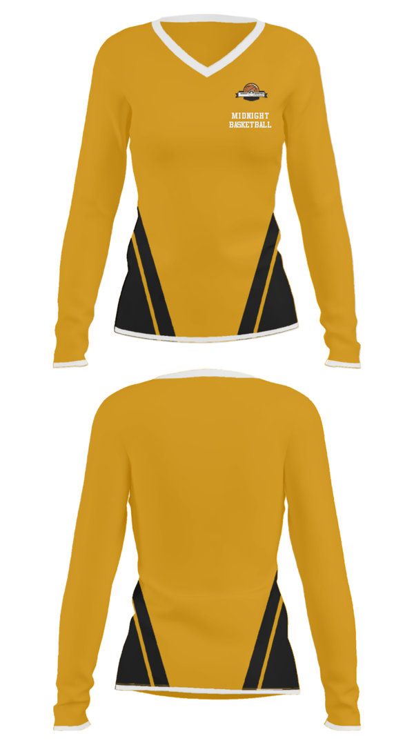 Women's Long Sleeve Vneck Shirt, Midnight Basketball, Men's Basketball, Teamtime, Team time, sublimation, custom sports apparel, team uniforms, spirit wear, spiritwear, sports uniforms, custom shirts, team store, custom team store, fundraiser sports, apparel fundraiser