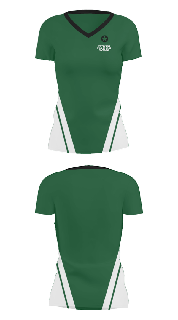 Women's Short Sleeve Vneck Shirt, Estacada High School Swimming, Swimming, Teamtime, Team time, sublimation, custom sports apparel, team uniforms, spirit wear, spiritwear, sports uniforms, custom shirts, team store, custom team store, fundraiser sports, apparel fundraiser