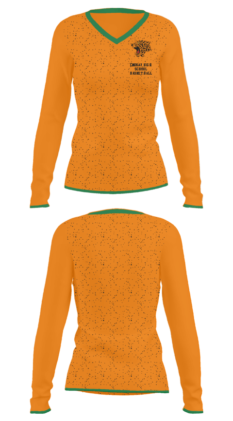 Women's Long Sleeve Vneck Shirt, Lindsay High School Basketball, Women's Basketball, Teamtime, Team time, sublimation, custom sports apparel, team uniforms, spirit wear, spiritwear, sports uniforms, custom shirts, team store, custom team store, fundraiser sports, apparel fundraiser