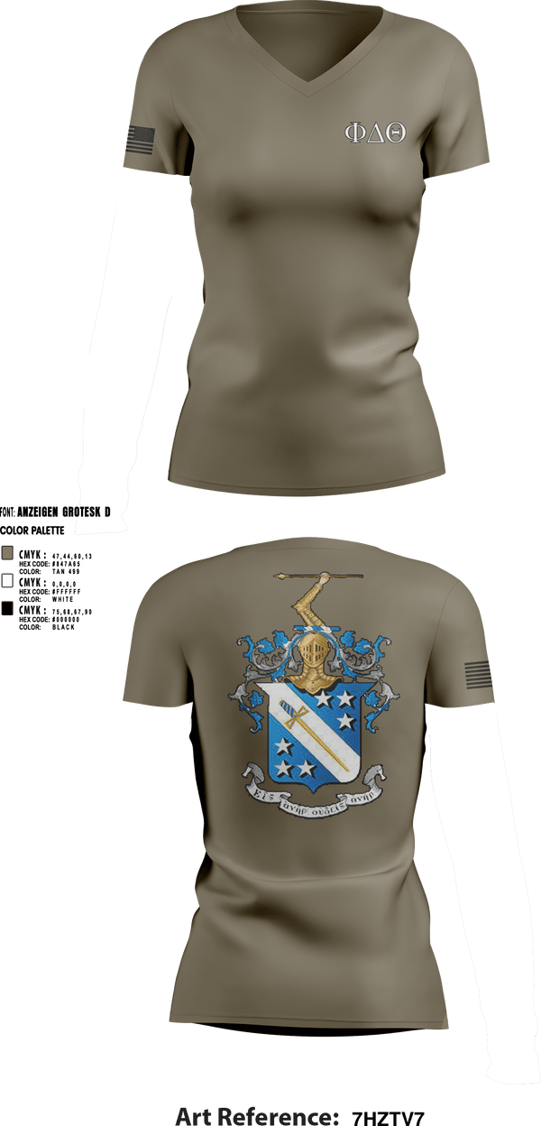 Women's Short Sleeve Vneck Shirt, Phi Delta Theta, Army, Teamtime, Team time, sublimation, custom sports apparel, team uniforms, spirit wear, spiritwear, sports uniforms, custom shirts, team store, custom team store, fundraiser sports, apparel fundraiser