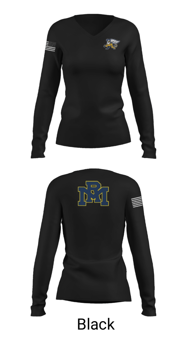 Women's Long Sleeve Vneck Shirt, Rocky Mount High School Basketball, Men's Basketball, Teamtime, Team time, sublimation, custom sports apparel, team uniforms, spirit wear, spiritwear, sports uniforms, custom shirts, team store, custom team store, fundraiser sports, apparel fundraiser