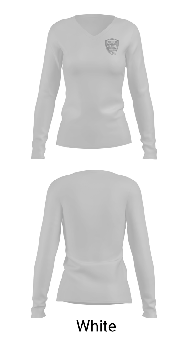 Women's Long Sleeve Vneck Shirt, Eagle Eye Security, , Teamtime, Team time, sublimation, custom sports apparel, team uniforms, spirit wear, spiritwear, sports uniforms, custom shirts, team store, custom team store, fundraiser sports, apparel fundraiser