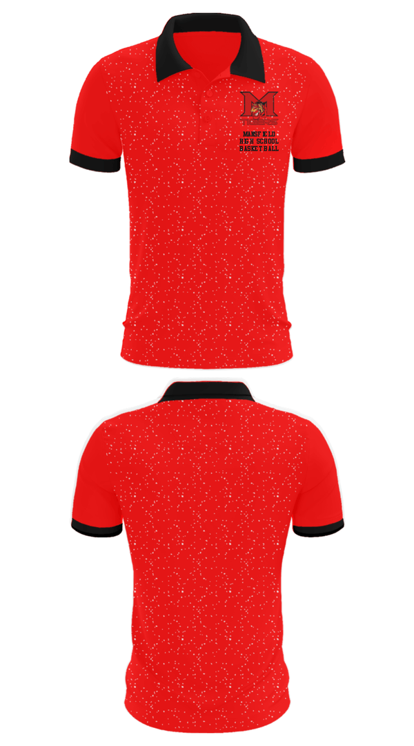 Short Sleeve Performance Polo, Mansfield High School Basketball, Men's Basketball, Teamtime, Team time, sublimation, custom sports apparel, team uniforms, spirit wear, spiritwear, sports uniforms, custom shirts, team store, custom team store, fundraiser sports, apparel fundraiser