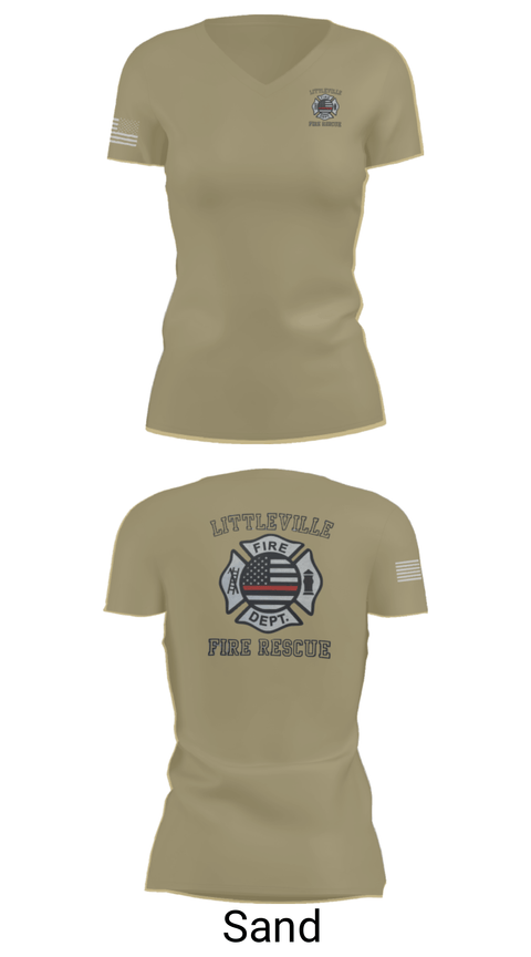 Women's Short Sleeve Vneck Shirt, Littleville Fire & Rescue, Fire Department, Teamtime, Team time, sublimation, custom sports apparel, team uniforms, spirit wear, spiritwear, sports uniforms, custom shirts, team store, custom team store, fundraiser sports, apparel fundraiser