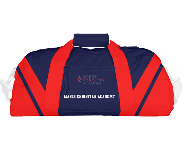 Duffle Bag, Marin Christian Academy, Spirit Store, Teamtime, Team time, sublimation, custom sports apparel, team uniforms, spirit wear, spiritwear, sports uniforms, custom shirts, team store, custom team store, fundraiser sports, apparel fundraiser