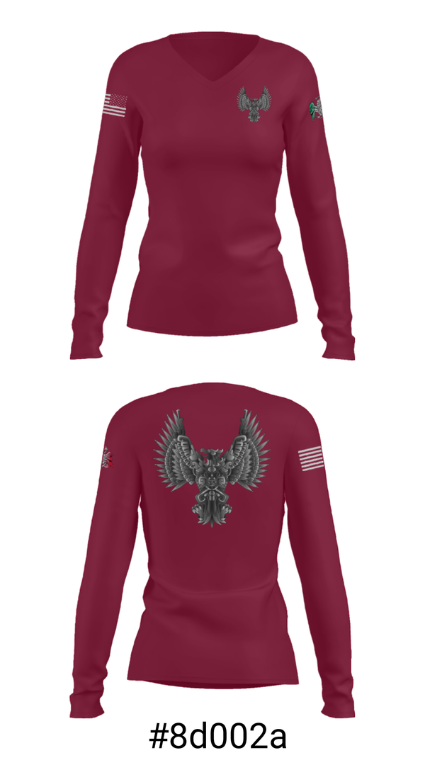 Women's Long Sleeve Vneck Shirt, Design Roofing LLC, , Teamtime, Team time, sublimation, custom sports apparel, team uniforms, spirit wear, spiritwear, sports uniforms, custom shirts, team store, custom team store, fundraiser sports, apparel fundraiser